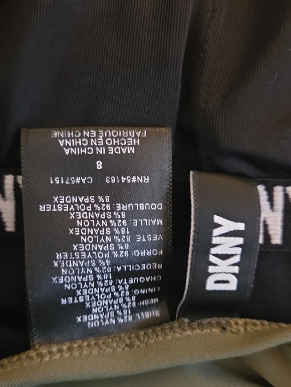EUC DKNY LADIES OLIVE GREEN RUCHED ONE PIECE SWIMSUIT - Picture 4 of 4